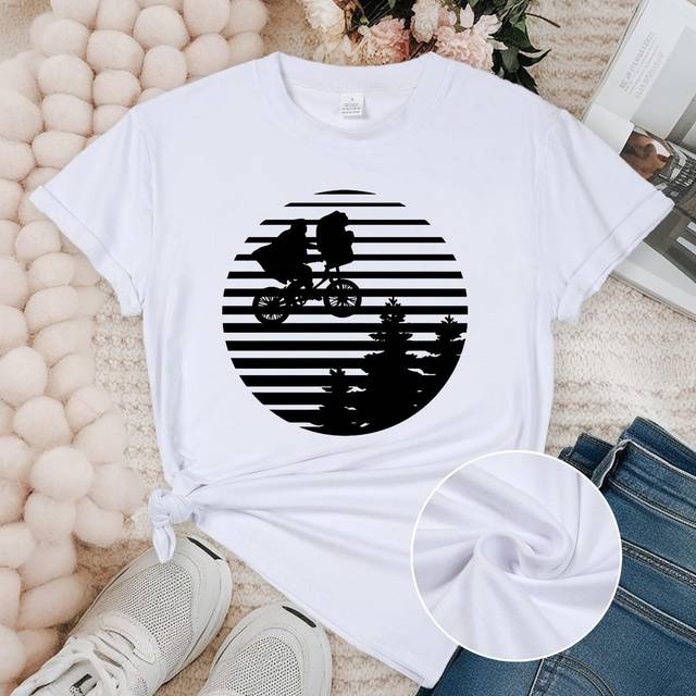 TEMU Cartoon Print Comfy T-shirt, Round Neck Short Sleeve Sports Tee, Women's Activewear