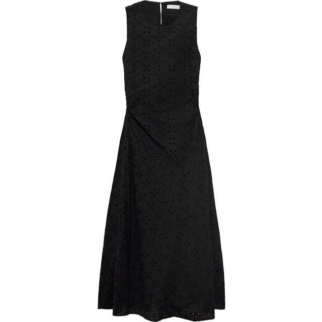 Midi dress with openwork embroidery motifs black - Woman - 8 - MANGO - Black