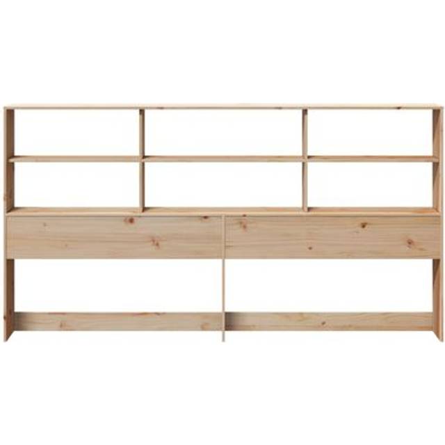 vidaXL Headboard with Storage 180 cm Solid Wood Pine - Brown