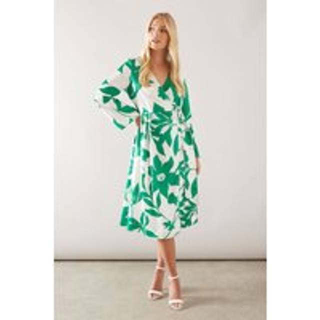 Wallis Green Fit & Flare Dress Womens Occasion Dresses
