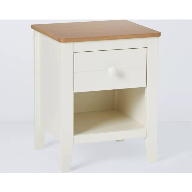 John Lewis Kids' Avery Bedside Table, Cream/Natural