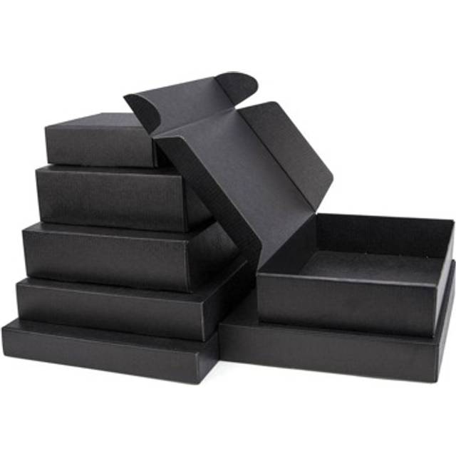 SHEIN 10pcs Black Corrugated Cardboard Boxes Postal Packaging Boxes Express Packaging Materials Airplane Box Gift Box Corrugated Box Express Box Packaging B