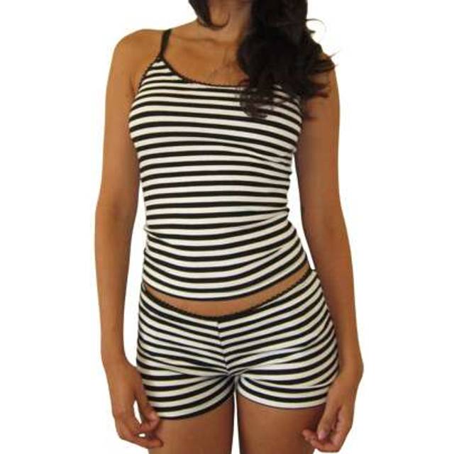 SHEIN Women Pajamas Set 2 Pieces Loungewear Suits Dot Print/Stripe Sleeveless Cami Tops And Shorts Sleepwear Outfits