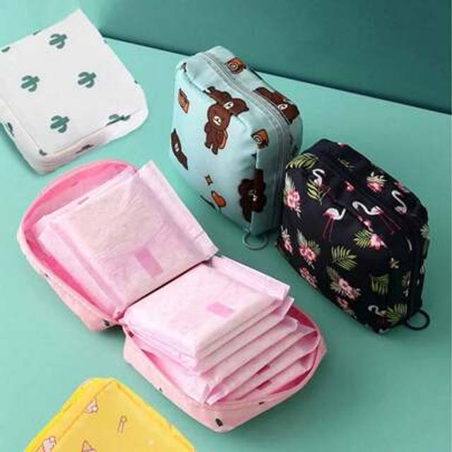 SHEIN 1 Piece Creative And Simple Sanitary Napkin Lipstick Storage Bag, Multifunctional Travel Bag, Cosmetics Storage Bag, Suitable For Gift Giving