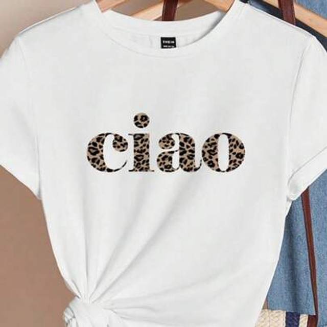 SHEIN Ciao T-Shirt, Ciao Shirt, Ciao Italian Shirt, Ciao Womens Or Unisex Fashion Tee ,Women&#39;s Casual & Simple CIAO Loose Crew Neck Short Sleeve T-Shirt, Su