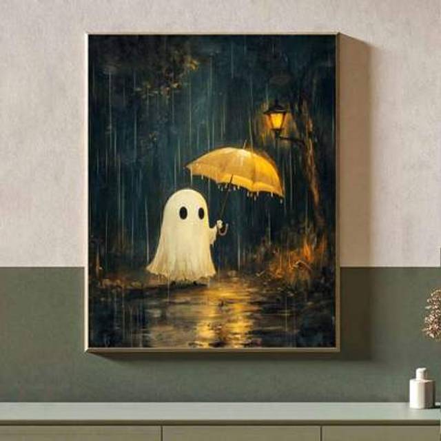 SHEIN 5D DIY Diamond Painting Mosaic - Cute Ghost, Diamond Art Kit, Mosaic Home Decor Wall Decoration