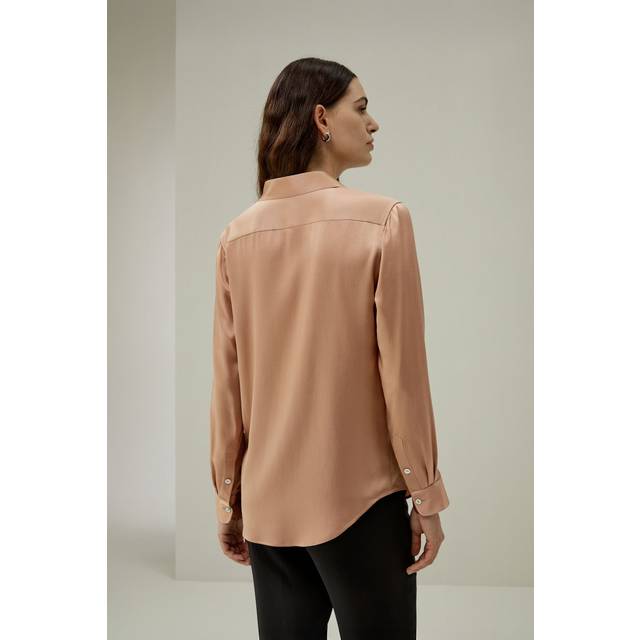 LILYSILK Ladies Silk Blouses Natural Shell Buttons Fashion-Forward United Kingdom Quartz Rose S