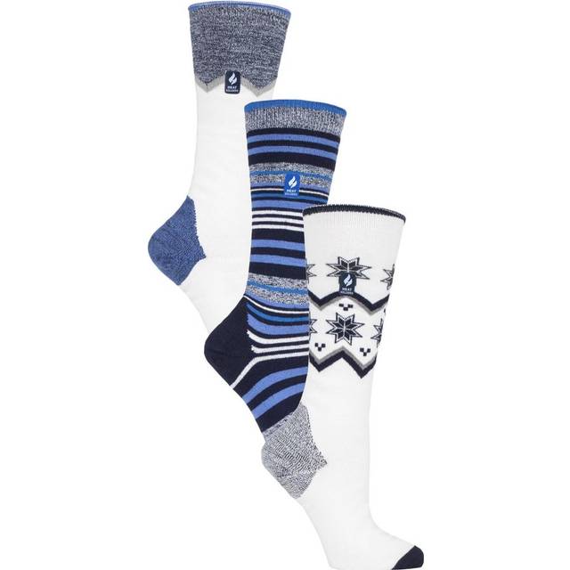 Heat Holders 3 Pair Assorted Multipack Ultra Lite Womens Ski Socks - Multicolour - UK 4-8