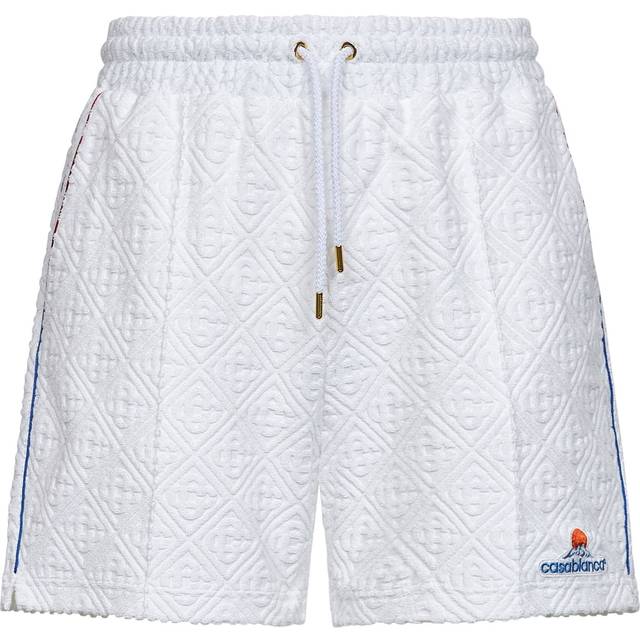 Casablanca White Monogram Jacquard Towelling Shorts - BRIGHT WHITE - L