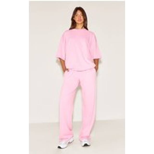 Candy Pink Jersey Mid Rise Wide Leg Trouser, Pink - 8