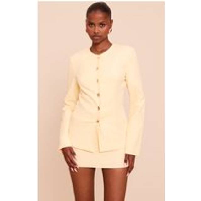 Butter Yellow Tailored Mini Skirt, Butter Yellow - 16
