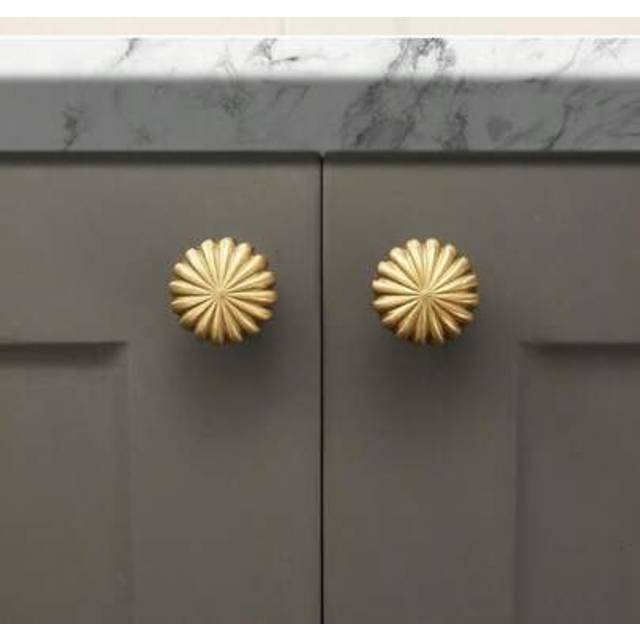 SHEIN 2pcs Golden Pumpkin Handle] 2pcs Golden Pumpkin Handle, Wardrobe Furniture Door Knob, Drawer Cabinet Pulls