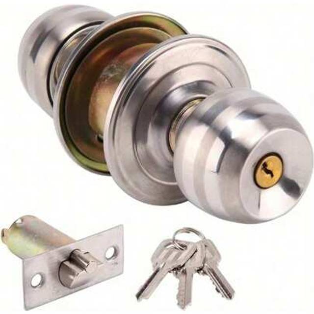 SHEIN Entrance Knob Set Door Knob Door Lock With Lock And Key Stainless Steel Interior Door Knob Round Privacy Door Knobs With Key