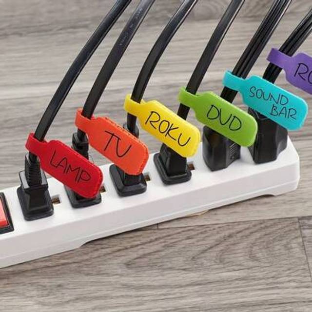 SHEIN 8/16/32pcs Colorful Cable Ties With Write-On Function - Cable Labels For Organization And Identification, No Batteries Required
