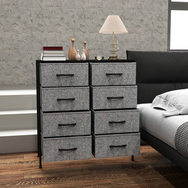 Latitude Run Fabric Dresser Black 81.5cm H X 80cm W X 30cm D