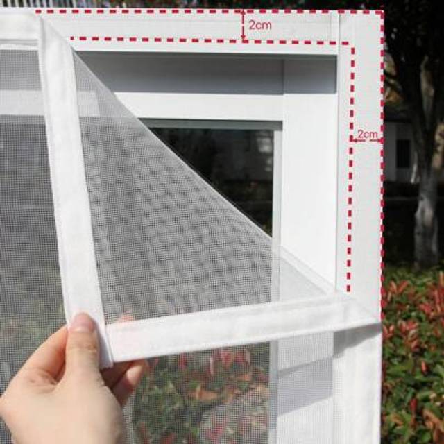 SHEIN Seamless White Insect-Proof Window Screen - Magnetic Closure Nano-PP Mesh Curtain, Breathable Bedroom Decor (Decoration Chambre) & Greenhouse Cover, S