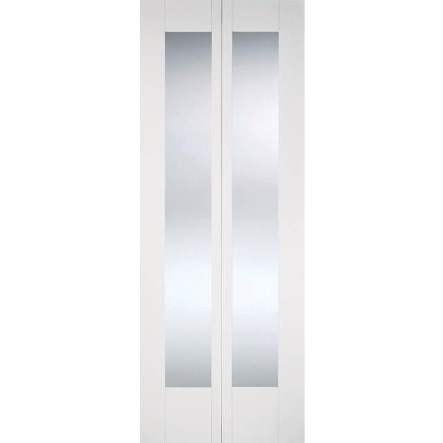 LPD Pattern 10 Bi-Fold Glazed - Primed Internal Door (Size: 1981 x 762mm, Thickness: 35mm) White