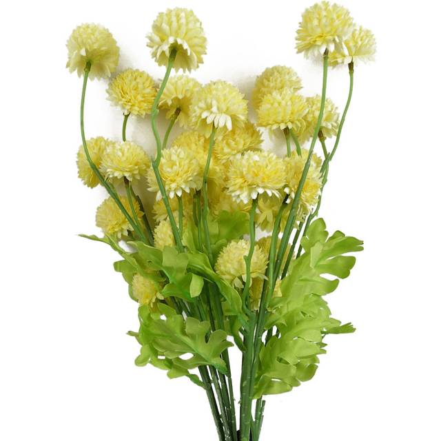 Pack of 6 x 50cm Dahlia Pompom Yellow Artificial Stem