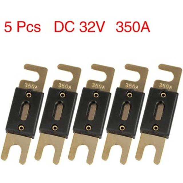 5 pcs set 350 amp anl fuse gold tone plated for car audio video stereo vehicle