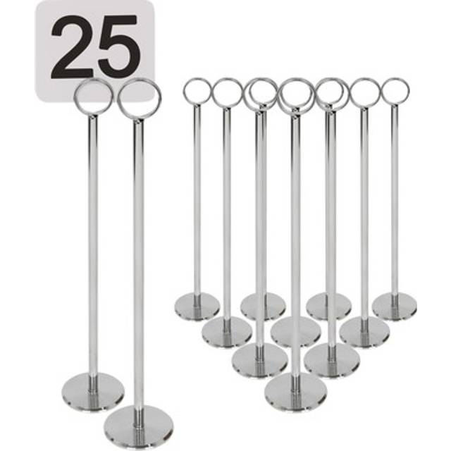 25x table numbers with 30cm holders wedding place card sign stand set silver