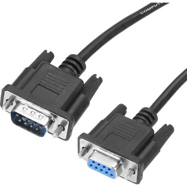 4.9 ft db9 cable, rs232 male to female serial null modem cord, black