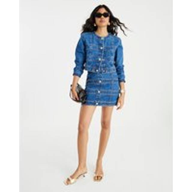 River Island Womens Blue Denim Panelled Mini Skirt - 16