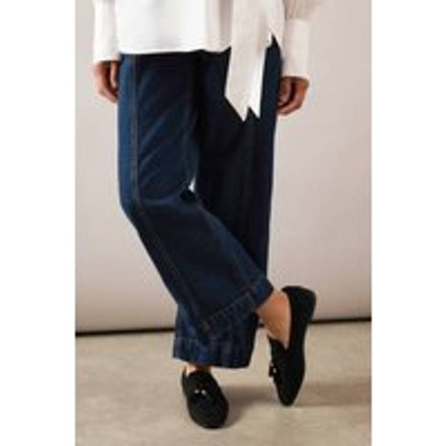 Womens Ballad Faux Suede Tassel Detail Loafers - Natural Black - 6