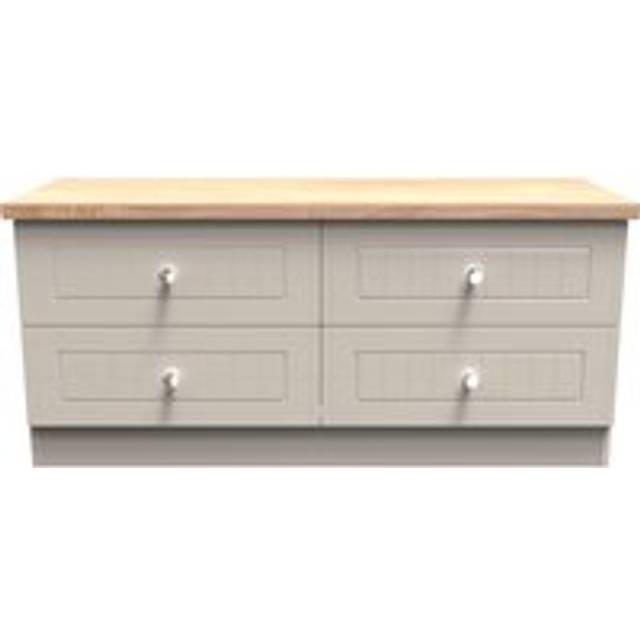Ready Assembled Wilcox 4 Drawer Bed Box - Kashmir Ash and Oak, Multi