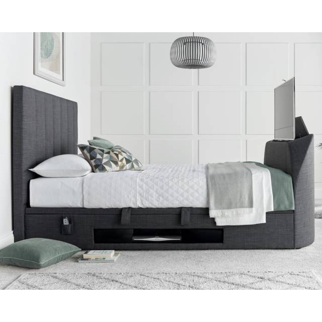 Medburn - Super King Size - Ottoman Storage Bed - Slate Grey - Fabric - 6ft - Happy Beds