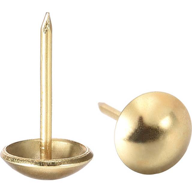 Upholstery nails tacks 11mm dia 20mm height round thumb pins gold tone 50 pcs