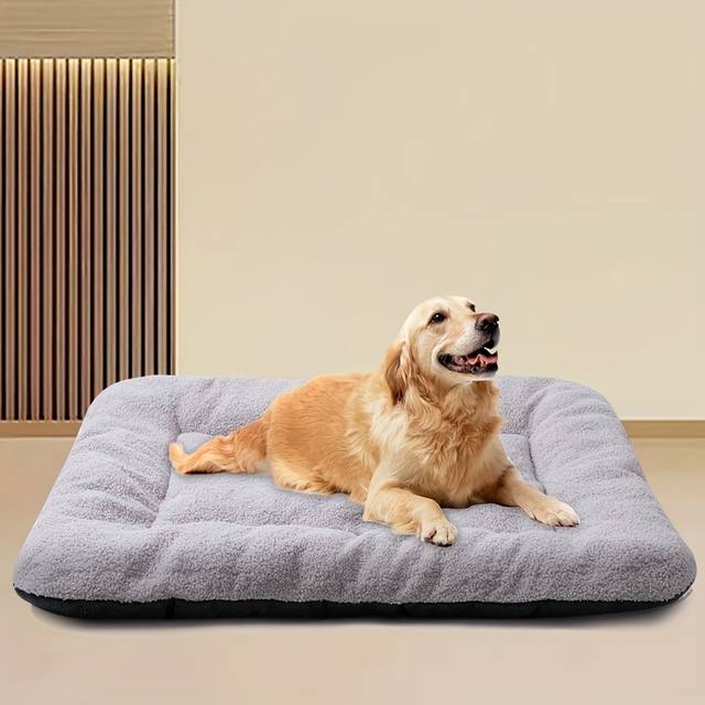 TEMU Extra Large Plush Dog Bed Sofa Cat Nest Cage Mat, Thick Ultra Soft Polyester Pet Pad For Small, Medium, And Large - Cute Rectangular Couch