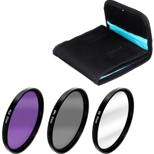 TEMU Digital Slr 3-in-1 Filter Set With Uv Protection, Cpl Polarizer And Fld Fluorophores - Includes For