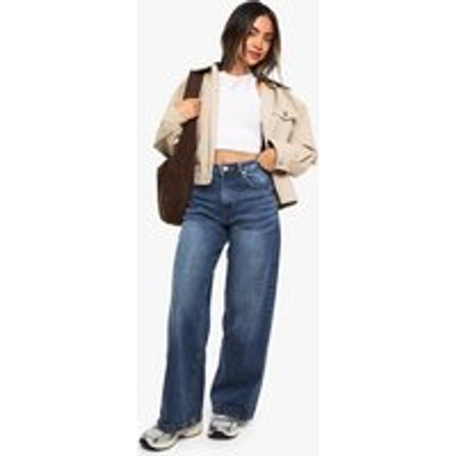 Womens Basic Super Wide Leg Jean - Grey - 16/32L