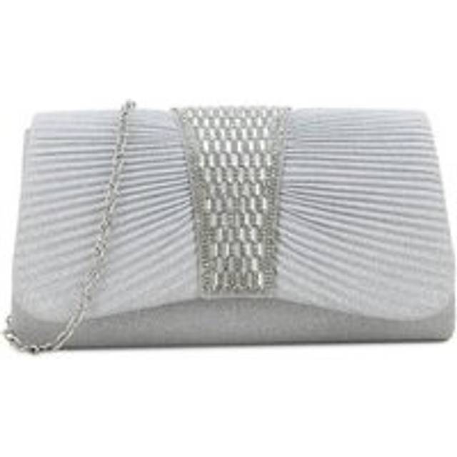 Womens Diamante Glittery Clutch in Silver - Grey - One Size