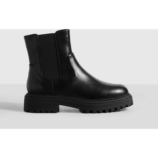 Womens Wide Fit Double Panel Chelsea Boots - Black - 6, Black