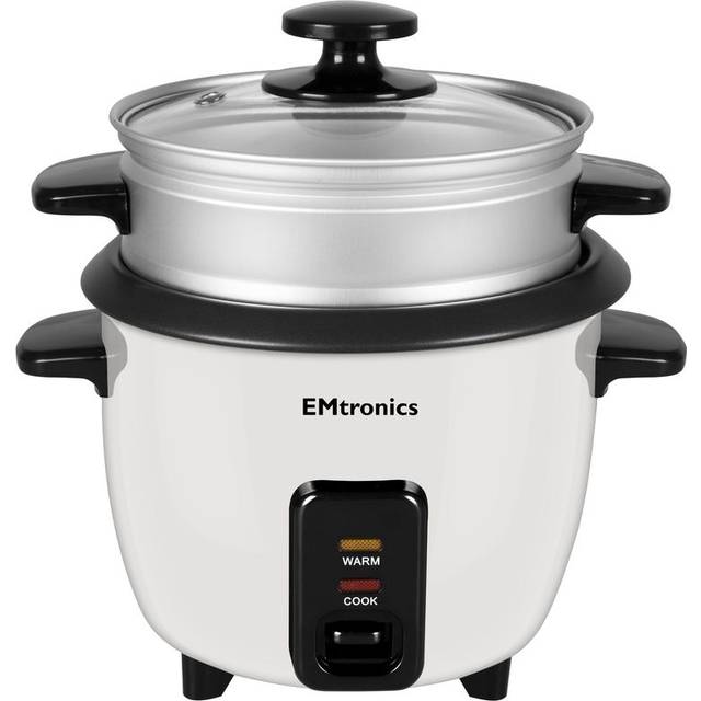 TEMU Emtronics Rice Cooker / Veg Steamer 0.6 To 1.8 Litre - White
