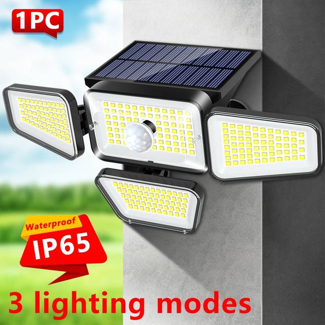 TEMU 1pc Solar Wall Light With Motion Sensor, 270° Adjustable Led Security Lights, 3 ,, Solar Powered Outdoor Lighting For Yard, Patio, Porch, Garden, Wall Mount, Cold White