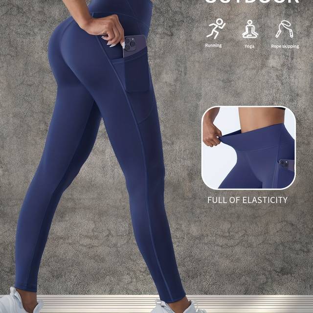 TEMU High-elasticity Three-quarter Leggings With A High Waist, Butt-lifting, And Slim Fit For Yoga And Sports.