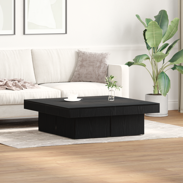 Black Oak Coffee Table 90x90x28 cm Made from Engineered Wood Vidaxl