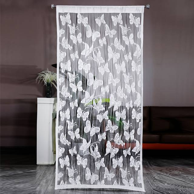 TEMU 1pc, Classic Net Curtain With , Machine Washable, Includes Eyelets, Suitable For Bedroom, Seasonal, Polyester Fabric, Animal Print