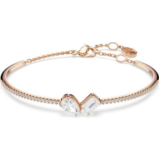 Mesmera bangle, Mixed cuts, White, Rose gold-tone plated - OS