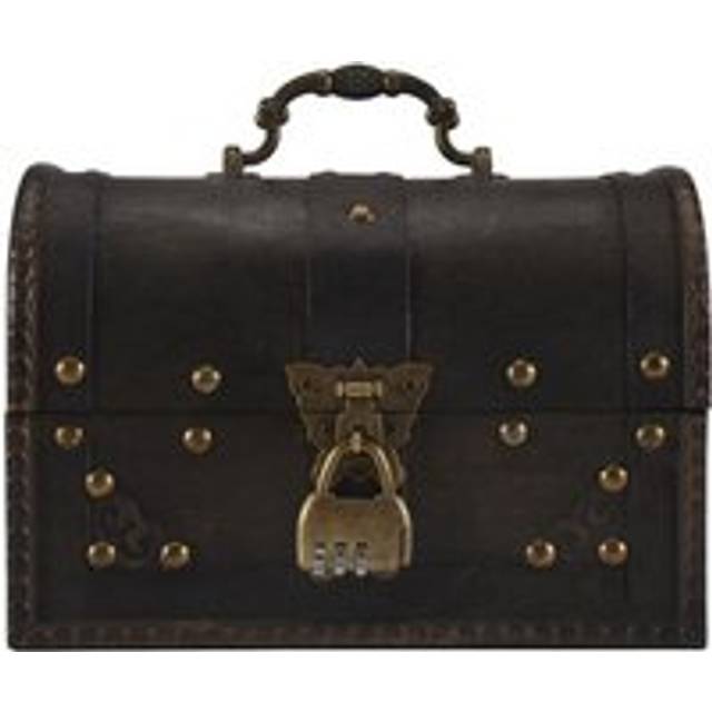 Tlily - Chic Wooden Pirate Jewellery Storage Box Case Holder Vintage Treasure Chest for organizer Large