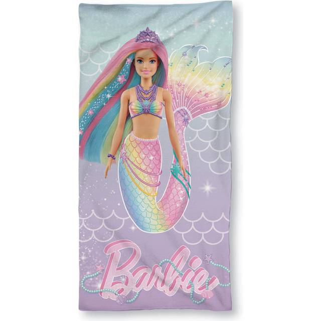 Licens Barbie Håndklæde 70x140 cm Blødt Badehavfrue Badehåndklæde (140x)