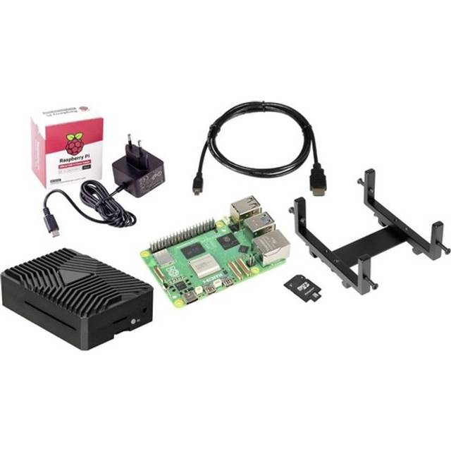 Joy-it Embedded DIN-RAIL - VESA Pi5 Kit Raspberry Pi® 5 B 8 GB 4 x 2.4 GHz inkl. hölje, inkl. nätdel, inkl. Noobs OS, inkl. HDMI-kabel
