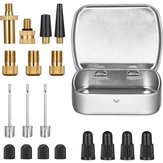 Bike Presta Valve Schrader Adaptor Kit, Ball Pump Needles, Brass Tire