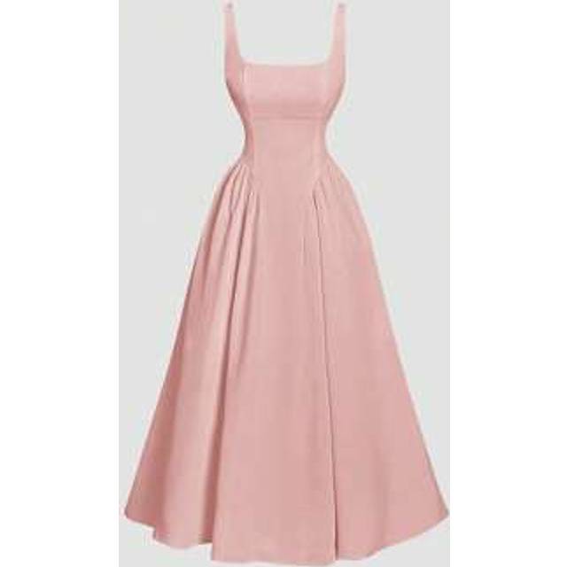 SHEIN Women&#39;s White Backless Bowknot Long Dress, Summer White Dress,Graduation Dress