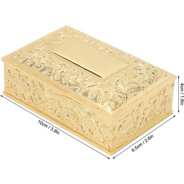 Vintage Jewelry Box Carved Elegant Colorfast Zinc Alloy Soft Velvet Lining Trinket Storage Box for gold