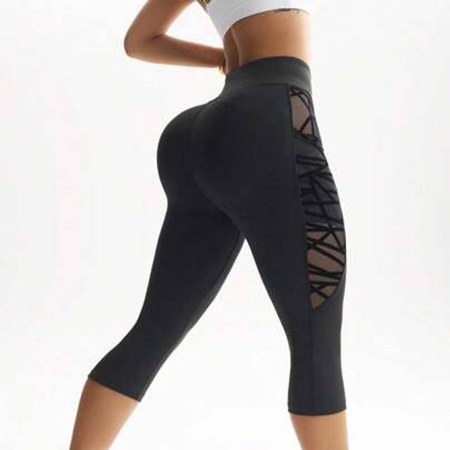 SHEIN Women&#39;s Casual Athletic Cropped Leggings With Phone Pocket