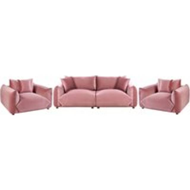 Velvet Living Room Set Pink LUVOS