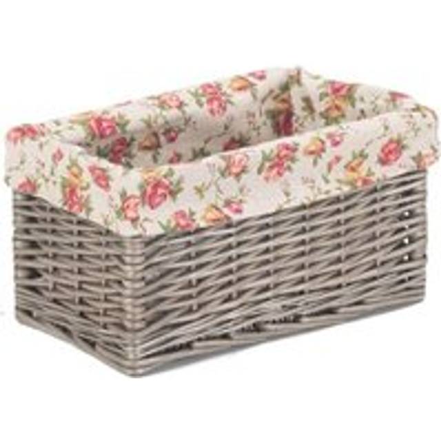 Antique Wash Garden Rose Willow Storage Baskets - Small